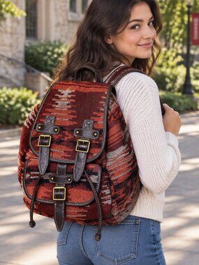 $19 sale NWOT Arizona Jean Co. Flap Backpack wool blend tribal Aztec was $60